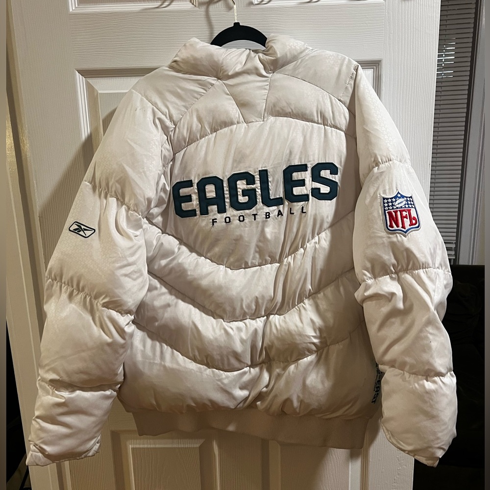 Philadelphia Eagles Reebok Authentic Sideline Puffer Jacket Sz L NFL On Field